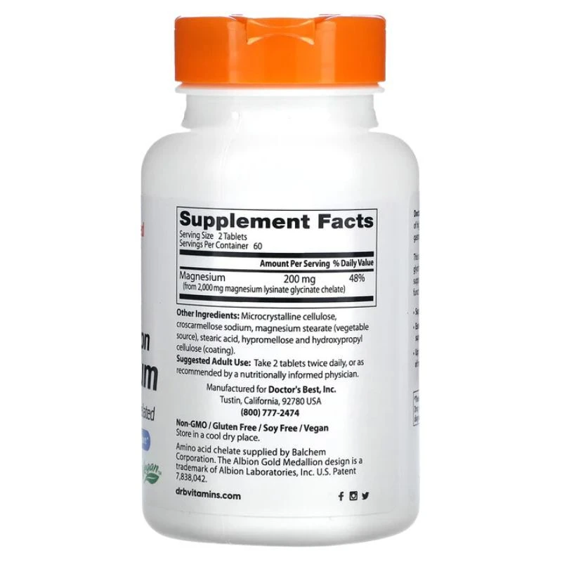 Doctor's Best High Absorption Magnesium 100mg Tabs 120 4 Doctor's Best High Absorption Magnesium 100mg Tabs 120 - Image 2