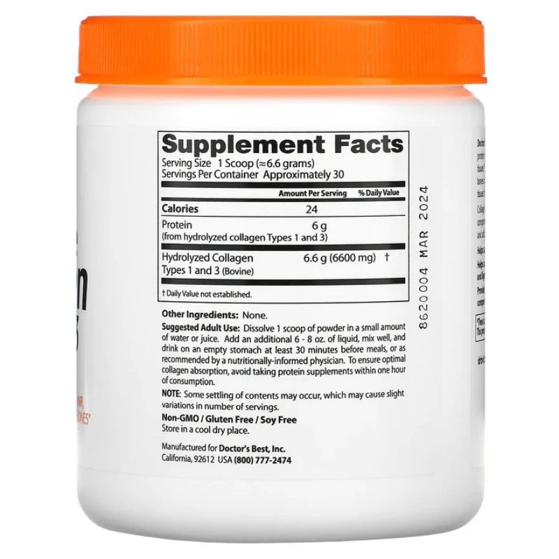 Doctor's Best Pure Collagen Types 1 And 3 Powder 200g 4 Doctor's Best Pure Collagen Types 1 And 3 Powder 200g - Image 2