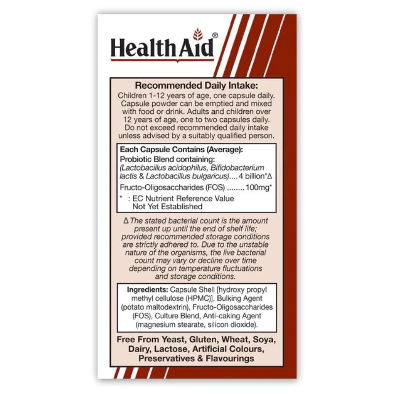 HealthAid Acidophilus Plus 4 Billion Vegicaps 60 4 HealthAid Acidophilus Plus 4 Billion Vegicaps 60 - Image 2