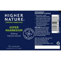 Higher Nature Super Magnesium Caps 90 7 Higher Nature Super Magnesium Caps 90 -Care Product Store higher nature super magnesium 90 capsules label