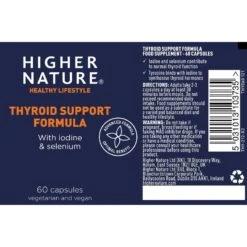 Higher Nature Thyroid Support Formula Vegetable Capsules 60 -Care Product Store higher nature thyroid support formula 60 label