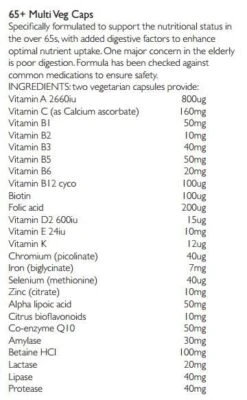 Viridian 65+ Multivitamin Capsules 60