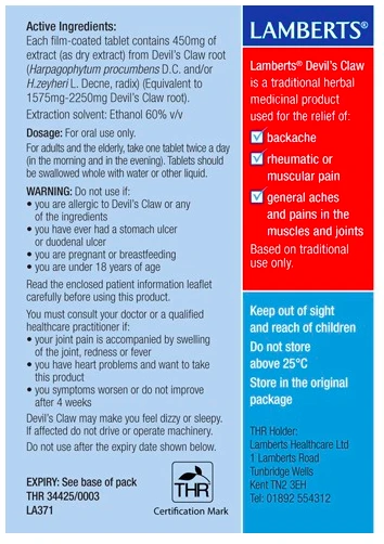 Lamberts Devils Claw Tablets 60 3 Lamberts Devils Claw Tablets 60