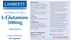 Lamberts L-Glutamine 500mg Capsules 90