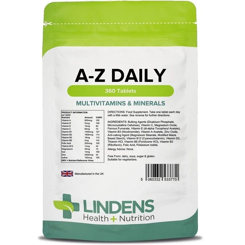 Lindens Multivitamins A-Z Daily Tablets 360 3 Lindens Multivitamins A-Z Daily Tablets 360