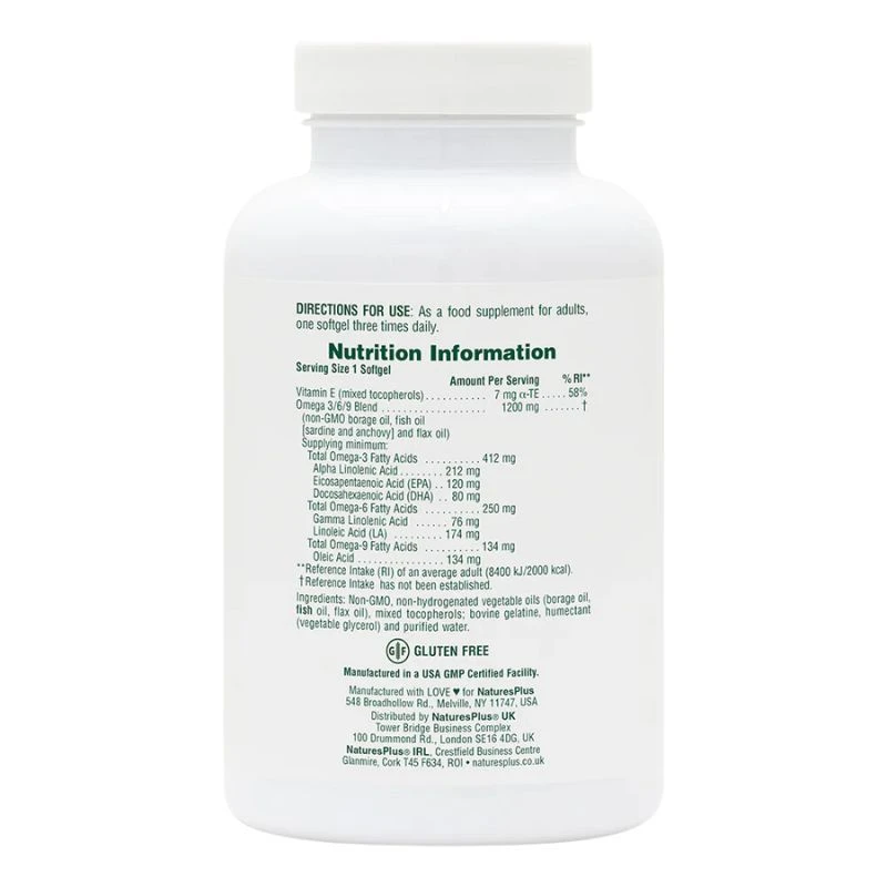 Nature's Plus Ultra Omega 3-6-9 1200mg Softgels 90 4 Nature's Plus Ultra Omega 3-6-9 1200mg Softgels 90 - Image 2