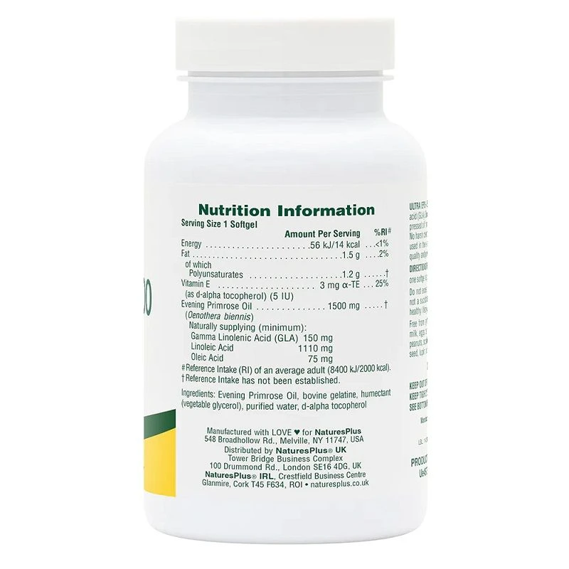 Nature's Plus Ultra Evening Primrose Oil 1,500mg Softgels 60 4 Nature's Plus Ultra Evening Primrose Oil 1,500mg Softgels 60 - Image 2