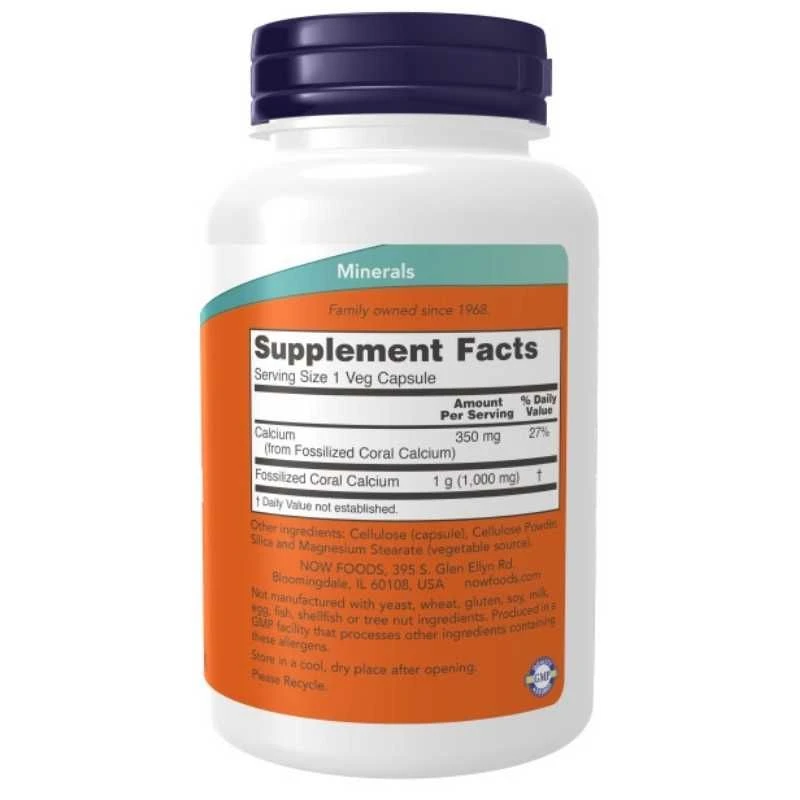 NOW Foods Coral Calcium 1000mg Capsules 100 4 NOW Foods Coral Calcium 1000mg Capsules 100 - Image 2
