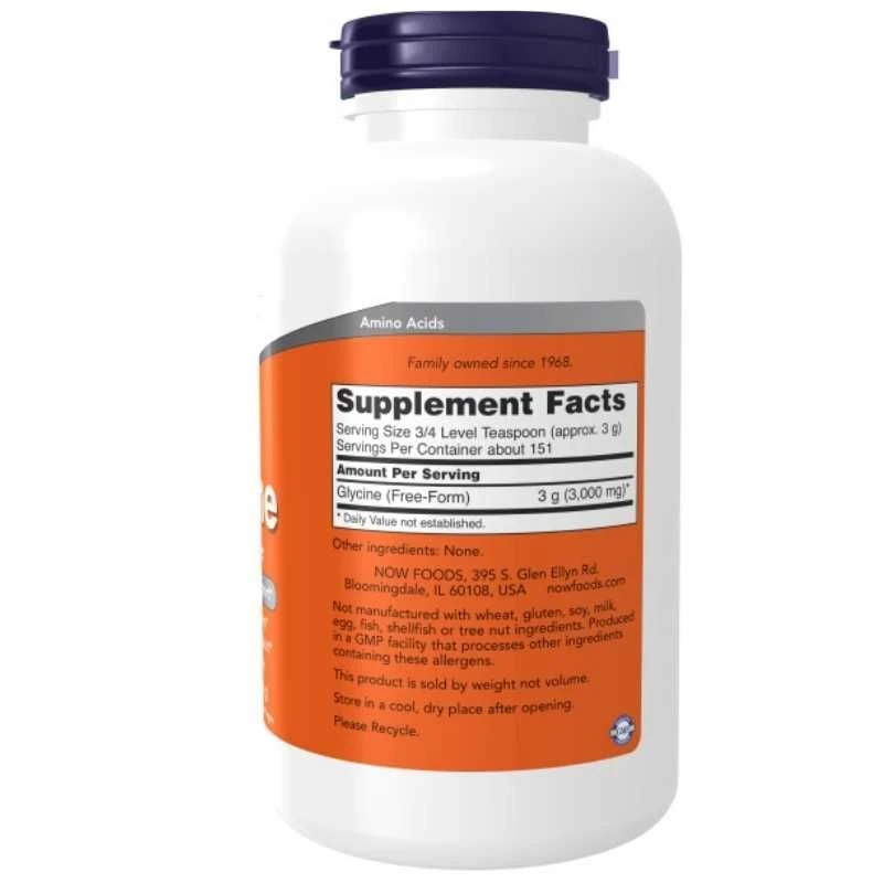 NOW Foods Glycine Pure Powder 454g 4 NOW Foods Glycine Pure Powder 454g - Image 2