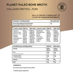 Planet Paleo Organic Bone Broth Collagen Protein Pure 225g -Care Product Store planet paleo bone broth collagen protein pure 225g nutrition