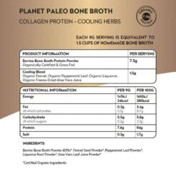Planet Paleo Organic Bone Broth Collagen Protein Cooling Herbs 450g -Care Product Store planet paleo organic bone broth collagen protein cooling herbs 450g nutrition
