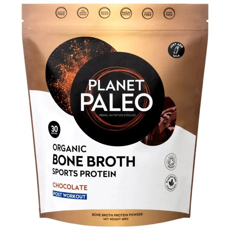 Planet Paleo Organic Bone Broth Sports Protein Chocolate 480g 3 Planet Paleo Organic Bone Broth Sports Protein Chocolate 480g