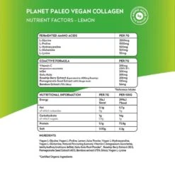 Planet Paleo Vegan Collagen Factors Lemon 210g -Care Product Store planet paleo vegan collagen factors lemon 210g nutrition