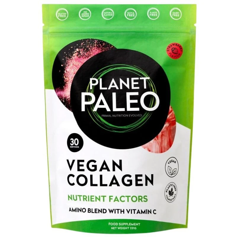 Planet Paleo Vegan Collagen Factors Strawberry 231g 3 Planet Paleo Vegan Collagen Factors Strawberry 231g