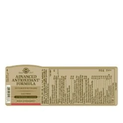 Solgar Advanced Antioxidant Formula Vegicaps 60 -Care Product Store so e1033 label