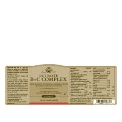 Solgar Ultimate B+C Complex Tablets 60 -Care Product Store so e2771 label