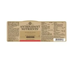 Solgar Antioxidant Nutrient Tablets 100 -Care Product Store solgar antioxidant nutrient tablets 100 label