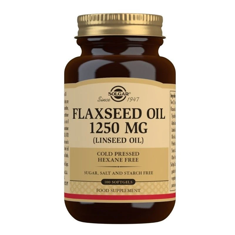 Solgar Cold Pressed Flaxseed Oil 1250mg Softgels 100 3 Solgar Cold Pressed Flaxseed Oil 1250mg Softgels 100