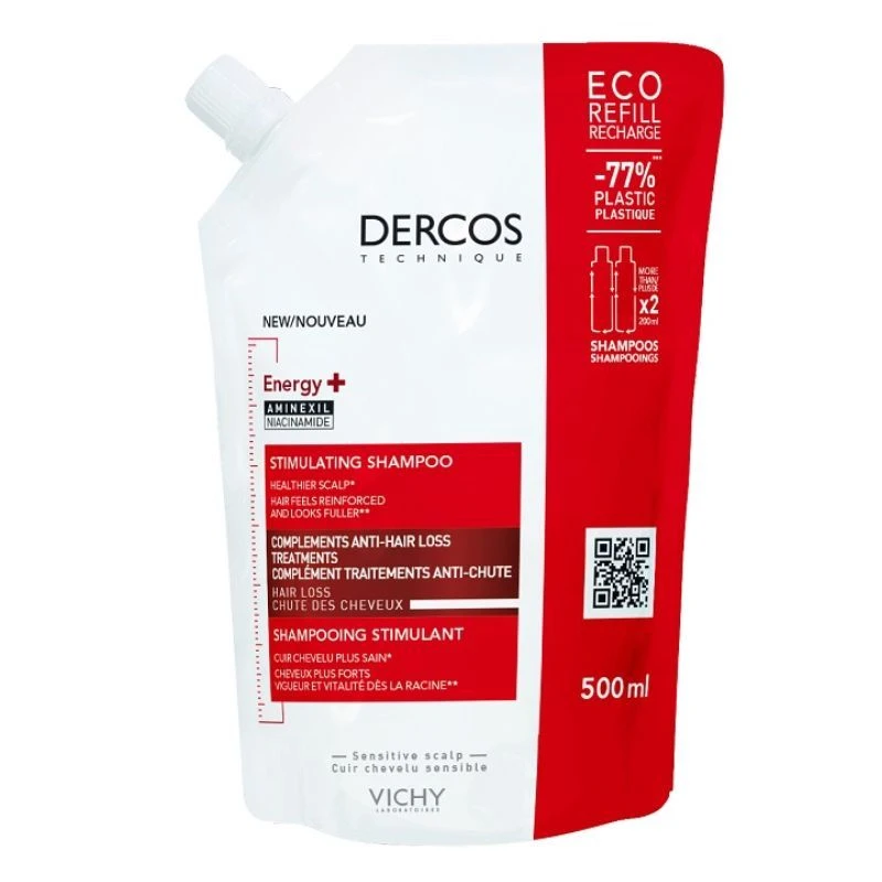 Vichy Dercos Energising Shampoo Refill 500ml 3 Vichy Dercos Energising Shampoo Refill 500ml