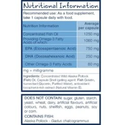 Wiley's Finest Peak EPA 1000mg EPA & DHA Caps 60 -Care Product Store wileys finest peak epa 1000mg epa dha 60caps label 1